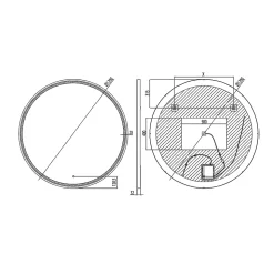 Miroir de salle de bains lumineux LED noir rond Ø120 cm, MPGlass Naos Black