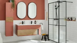Miroir de salle de bains lumineux LED noir rond Ø120 cm, MPGlass Naos Black