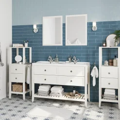 Miroir de salle de bains blanc mat l.70 x L.50 x ép.1,6 cm, GoodHome Perma
