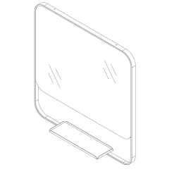 Miroir de salle de bains mural blanc avec tablette l.60,5 x H.60.5 x P.12 cm, GoodHome Maza