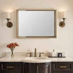 Miroir de salle de bains effet chêne massif l.90 x P.13 x H.65 cm, Cooke & Lewis Harmon