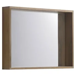 Miroir de salle de bains effet chêne massif l.90 x P.13 x H.65 cm, Cooke & Lewis Harmon