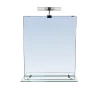 Miroir de salle de bains lumineux LED avec étagère en verre l.50 x H.60 cm, GoodHome Clarach
