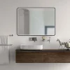 Miroir de salle de bains lumineux LED noir 60 x 80 cm, MPGlass Lyon Chic