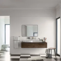 Miroir de salle de bains lumineux LED noir 60 x 80 cm, MPGlass Lyon Chic