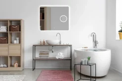 Miroir de salle de bains lumineux LED rectangulaire l. 80 x H. 70 cm MPGlass Bergen