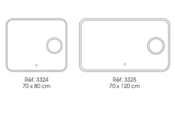 Miroir de salle de bains lumineux LED rectangulaire l. 80 x H. 70 cm MPGlass Bergen