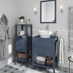 Miroir de salle de bains bleu mat l.70 x L.50 x ép.1,6 cm, GoodHome Perma