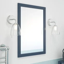 Miroir de salle de bains bleu mat l.70 x L.50 x ép.1,6 cm, GoodHome Perma