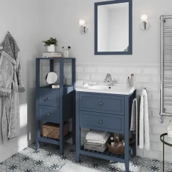Miroir de salle de bains bleu mat l.70 x L.50 x ép.1,6 cm, GoodHome Perma