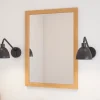Miroir de salle de bains placage chêne l.50 x L.70 x ép.1,6 cm, GoodHome Perma