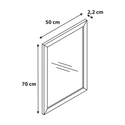 Miroir de salle de bains placage chêne l.50 x L.70 x ép.1,6 cm, GoodHome Perma