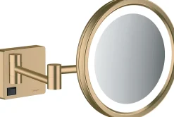 Miroir de salle de bains lumineux LED grossissant, bronze brossé, Hansgrohe