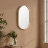 Miroir de salle de bains ovale l.40 x H.70 cm, placage chêne, Thiam