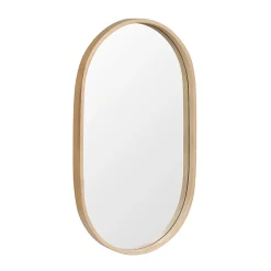 Miroir de salle de bains ovale l.40 x H.70 cm, placage chêne, Thiam