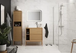 Miroir de salle de bains lumineux LED 80 x 60 cm, Cooke & Lewis Charlestown