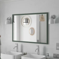 Miroir de salle de bains vert mat l.70 x L.100 x ép.1,6 cm, GoodHome Perma