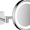 Miroir de salle de bains lumineux LED grossissant, chromé, Hansgrohe