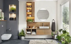 Miroir de salle de bains lumineux LED, connexion Bluetooth, Ø80cm, argenté, MPGlass BroadWay