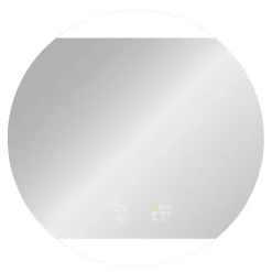 Miroir de salle de bains lumineux LED, connexion Bluetooth, Ø80cm, argenté, MPGlass BroadWay