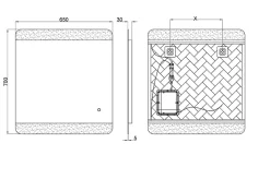 Miroir de salle de bains lumineux LED, argenté l.70 x H. 65 cm, MPGlass Vague