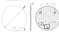 Miroir de salle de bains rond lumineux à LED Ø80 cm, MPGlass Aurora