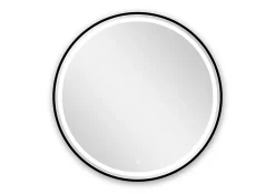 Miroir de salle de bains lumineux LED noir rond Ø80, MPGlass Naos Black