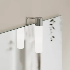 Miroir de salle de bains lumineux chrome IP44 l.60 x H.70 x P.10 cm, Opah