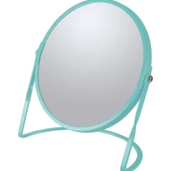Miroir de salle de bains grossissant inclinable en métal, bleu aqua, l.18 x H.20 x P.10,5 cm, Spirella Akira Aqua