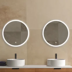 Miroir de salle de bains lumineux LED rond Ø 70 cm MPGlass Bishop 2