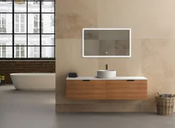 Miroir de salle de bains lumineux LED rectangulaire l. 120 x H. 70 cm MPGlass Bishop 2