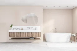 Miroir de salle de bains lumineux LED, l.70 x H.100 cm, argenté, MPGlass Stone