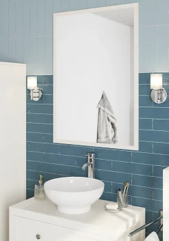 Miroir de salle de bains blanc mat L.100 x l.70 x ép.1,6 cm, GoodHome Perma