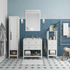 Miroir de salle de bains blanc mat L.100 x l.70 x ép.1,6 cm, GoodHome Perma