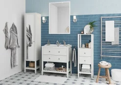 Miroir de salle de bains blanc mat L.100 x l.70 x ép.1,6 cm, GoodHome Perma