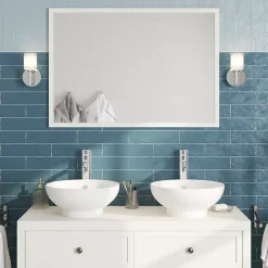 Miroir de salle de bains blanc mat L.100 x l.70 x ép.1,6 cm, GoodHome Perma