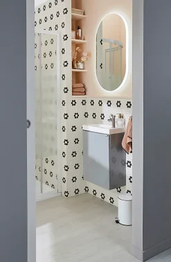 Miroir de salle de bains lumineux LED ovale, 84 x 50 cm, MPGlass Phoenix