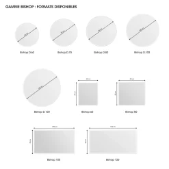 Miroir de salle de bains lumineux LED 70 x 80 cm, argenté, MPGlass Bishop