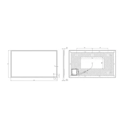 Miroir de salle de bains lumineux LED 70 x 120 cm, argenté, MPGlass Bishop