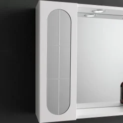 Miroir De Salle De Bains Inglesina Avec Deux Éléments Muraux Latéraux Et Spots Led Intégrés