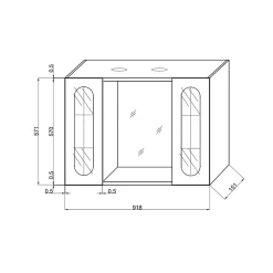 Miroir De Salle De Bains Inglesina Avec Deux Éléments Muraux Latéraux Et Spots Led Intégrés