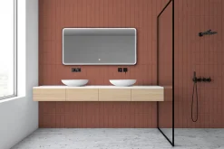 Miroir de salle de bains lumineux LED rectangulaire l. 140 x H. 70 cm MPGlass Denver