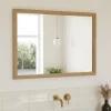 Miroir de salle de bains placage chêne l.70 x L.100 x ép.1,6 cm, GoodHome Perma