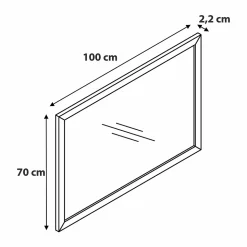 Miroir de salle de bains placage chêne l.70 x L.100 x ép.1,6 cm, GoodHome Perma