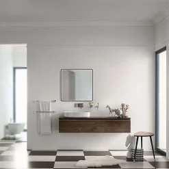 Miroir de salle de bains lumineux LED noir 60 x 60 cm, MPGlass Lyon Chic