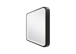 Miroir de salle de bains lumineux LED noir 60 x 60 cm, MPGlass Lyon Chic