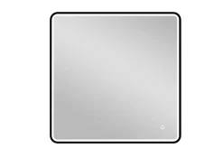 Miroir de salle de bains lumineux LED noir 60 x 60 cm, MPGlass Lyon Chic