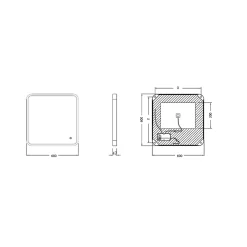 Miroir de salle de bains lumineux LED noir 60 x 60 cm, MPGlass Lyon Chic