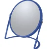 Miroir de salle de bains grossissant métal, bleu royal, Spirella Akira
