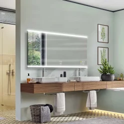 Miroir de salle de bains lumineux LED connecté 70 x 120 cm, argenté, MPGlass BroadWay